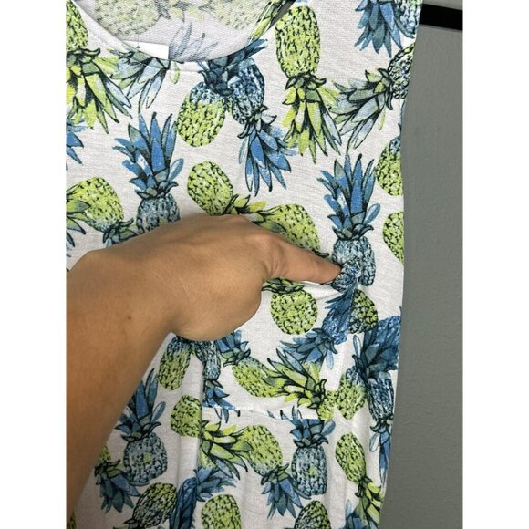 Sleep Cacique Lane Bryant Women's 14/16 Pineapple Night Dress Pockets NWT - Picture 4 of 15
